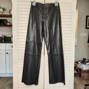 Banana Republic Black Leather Pants Sz 2 NWT